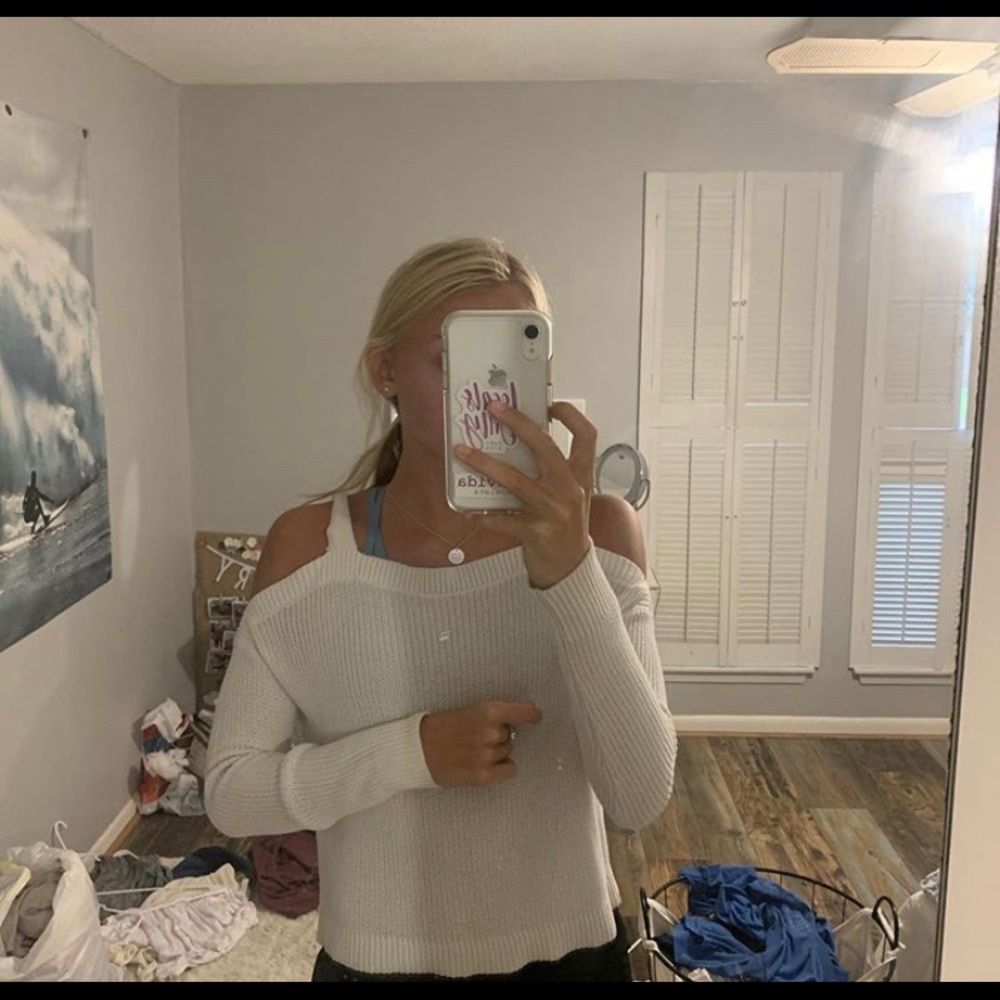 Super cute white sweater